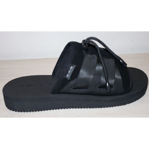 ALLSAINTS 34ZM0293 Men's Sz 10M Black Ryder Suede Drawcord Slide Sandals - Picture 5 of 13